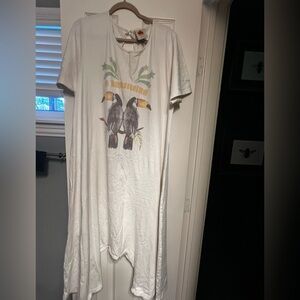 FARM Rio off White jumpsuit with Toucan Graphic Design